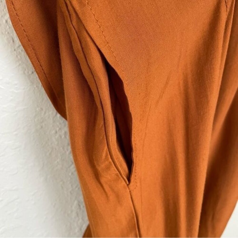 Faithfull The Brand Cedric crop jumpsuit burnt orange 2 - Picture 6 of 15